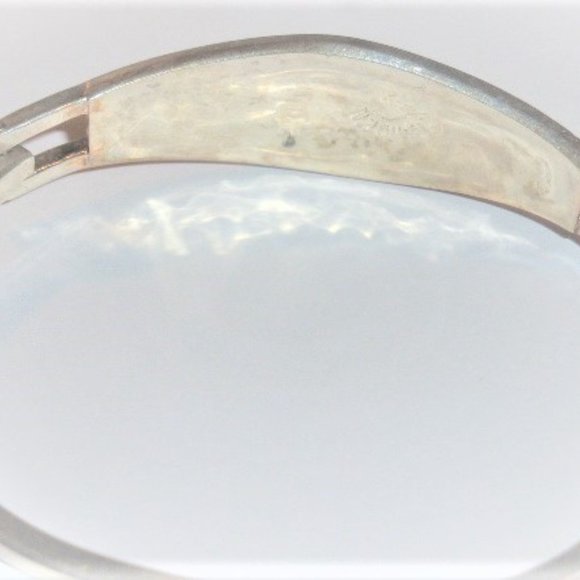 14gr Vintage Alpaca Mexico .925 STERLING BRACELET Silver Bracelet Bangle - Picture 3 of 8